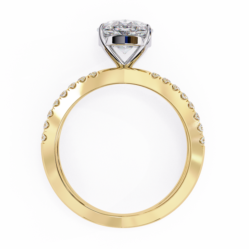 14k IGI certified pear ring with E-F color VVS-VS clarity diamonds 94