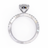 14k IGI certified pear ring with E-F color VVS-VS clarity diamonds 94