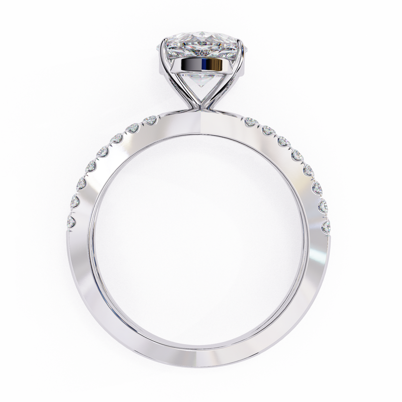 14k IGI certified pear ring with E-F color VVS-VS clarity diamonds 94