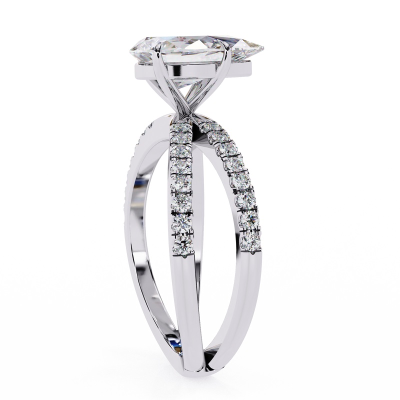 14k IGI certified pear ring with E-F color VVS-VS clarity diamonds 94
