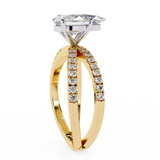 14k IGI certified pear ring with E-F color VVS-VS clarity diamonds 88