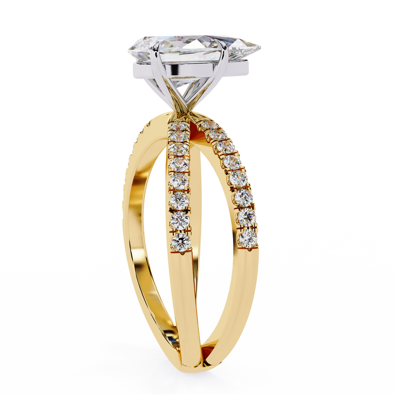 14k IGI certified pear ring with E-F color VVS-VS clarity diamonds 88