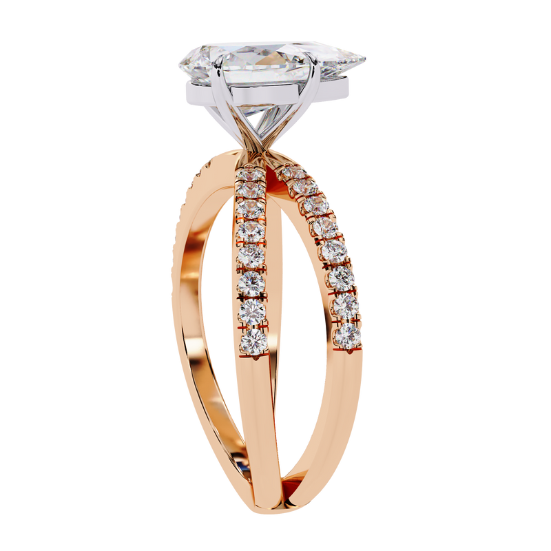 14k IGI certified pear ring with E-F color VVS-VS clarity diamonds 88