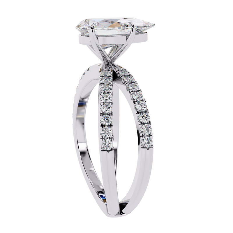 14k IGI certified pear ring with E-F color VVS-VS clarity diamonds 94