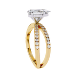 14k IGI certified pear ring with E-F color VVS-VS clarity diamonds 94