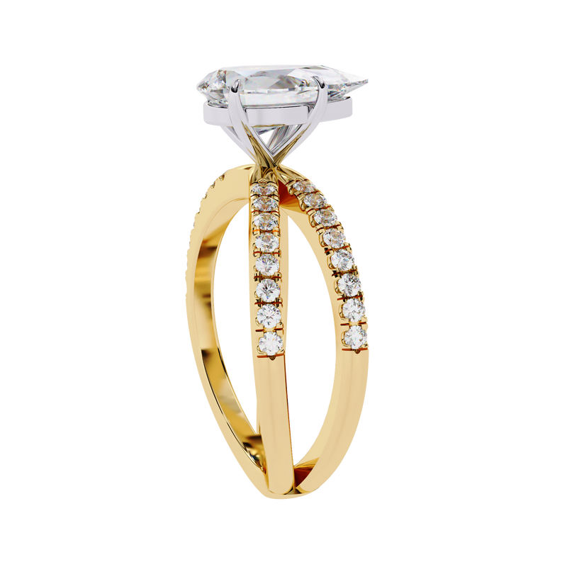 14k IGI certified pear ring with E-F color VVS-VS clarity diamonds 88