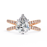 14k IGI certified pear ring with E-F color VVS-VS clarity diamonds 94