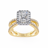 14k IGI certified radiant ring with E-F color VVS-VS clarity diamonds 89