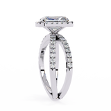 14k IGI certified radiant ring with E-F color VVS-VS clarity diamonds 89
