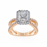 14k IGI certified radiant ring with E-F color VVS-VS clarity diamonds 89