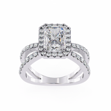 14k IGI certified radiant ring with E-F color VVS-VS clarity diamonds 89