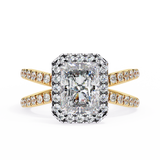 14k IGI certified radiant ring with E-F color VVS-VS clarity diamonds 89