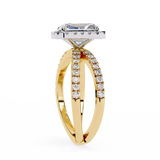 14k IGI certified emerald ring with E-F color VVS-VS clarity diamonds 90