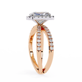 14k IGI certified emerald ring with E-F color VVS-VS clarity diamonds 90