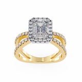 14k IGI certified emerald ring with E-F color VVS-VS clarity diamonds 90
