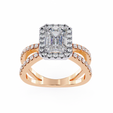14k IGI certified emerald ring with E-F color VVS-VS clarity diamonds 90