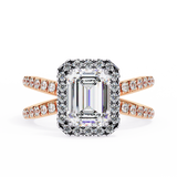 14k IGI certified emerald ring with E-F color VVS-VS clarity diamonds 90