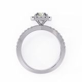 14K Lab Grown Diamond Emerald Halo Split Shank Engagement Ring, E-F Color, VVS-VS Clarity