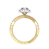 14K Lab Grown Diamond Emerald Halo Split Shank Engagement Ring, E-F Color, VVS-VS Clarity