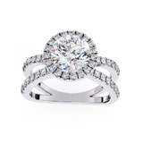 14k IGI certified round ring with E-F color VVS-VS clarity diamonds 91