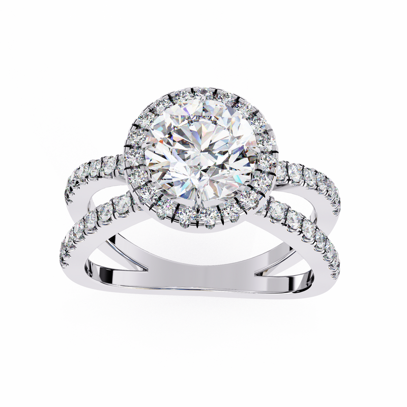 14k IGI certified round ring with E-F color VVS-VS clarity diamonds 91