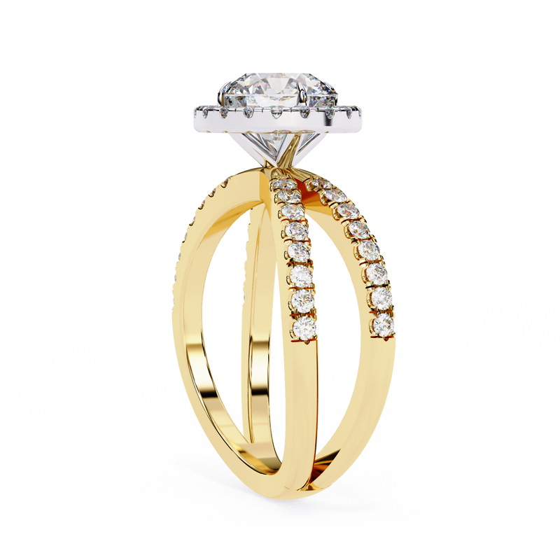 14k IGI certified round ring with E-F color VVS-VS clarity diamonds 91