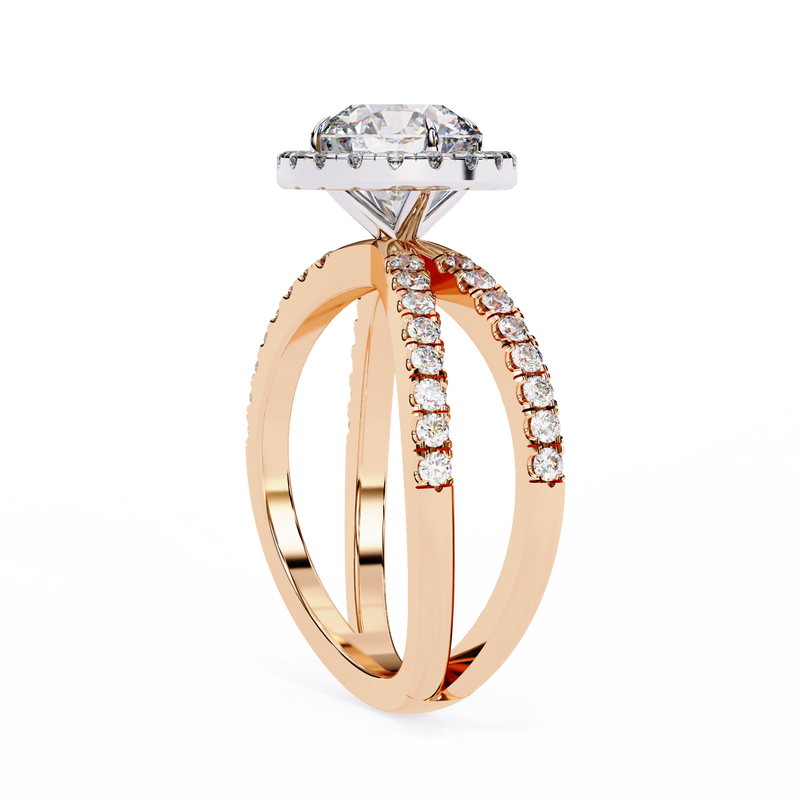 14k IGI certified round ring with E-F color VVS-VS clarity diamonds 91