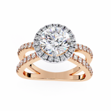 14k IGI certified round ring with E-F color VVS-VS clarity diamonds 91