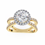 14k IGI certified round ring with E-F color VVS-VS clarity diamonds 91