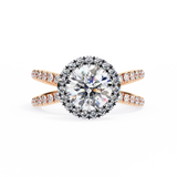 14k IGI certified round ring with E-F color VVS-VS clarity diamonds 91