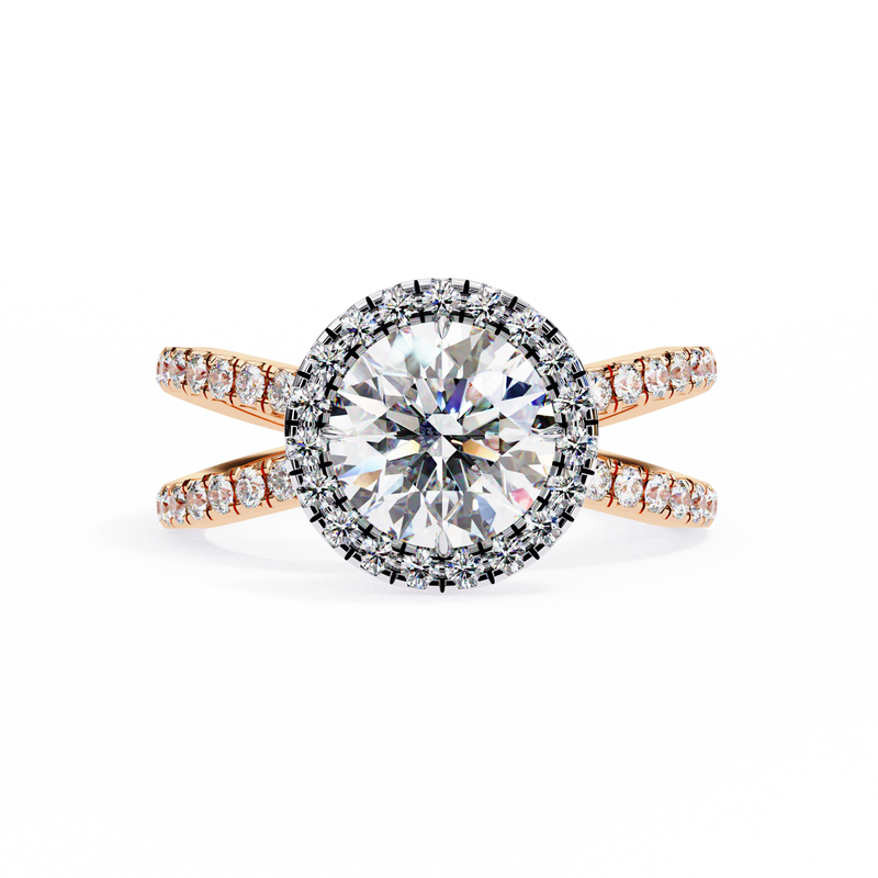 14k IGI certified round ring with E-F color VVS-VS clarity diamonds 91