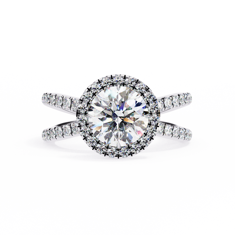 14k IGI certified round ring with E-F color VVS-VS clarity diamonds 91