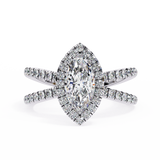 14k IGI certified marquise ring with E-F color VVS-VS clarity diamonds 93