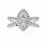 14k IGI certified marquise ring with E-F color VVS-VS clarity diamonds 93