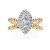 14k IGI certified marquise ring with E-F color VVS-VS clarity diamonds 93