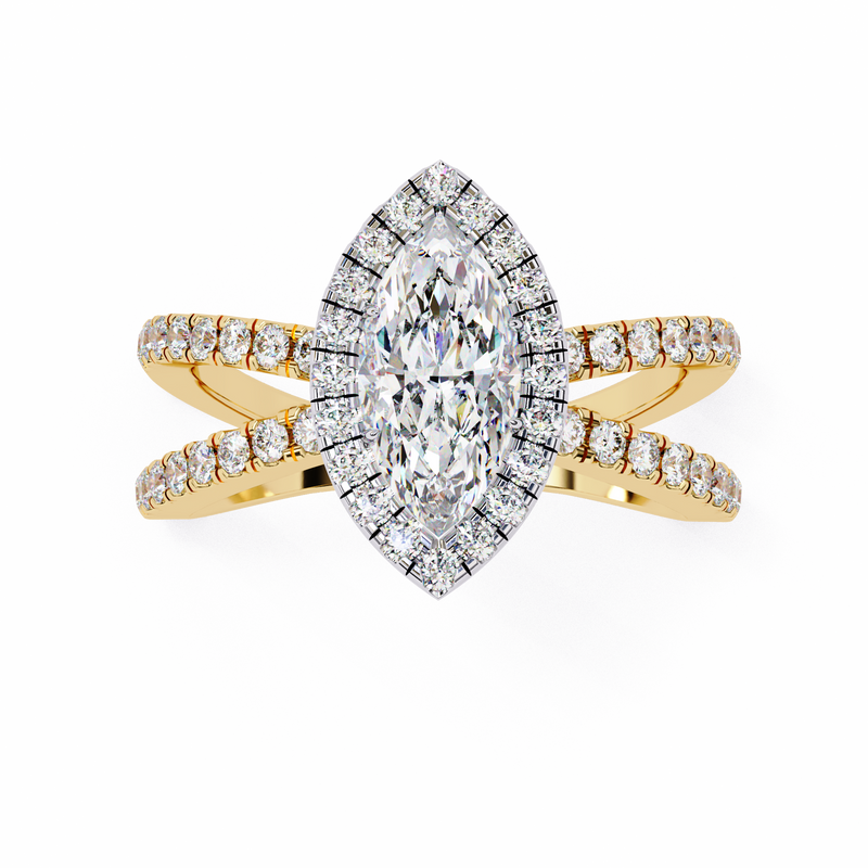 14k IGI certified marquise ring with E-F color VVS-VS clarity diamonds 93