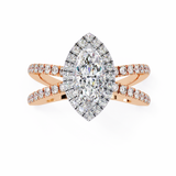 14k IGI certified marquise ring with E-F color VVS-VS clarity diamonds 93