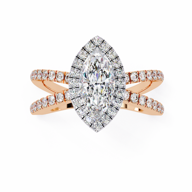 14k IGI certified marquise ring with E-F color VVS-VS clarity diamonds 93