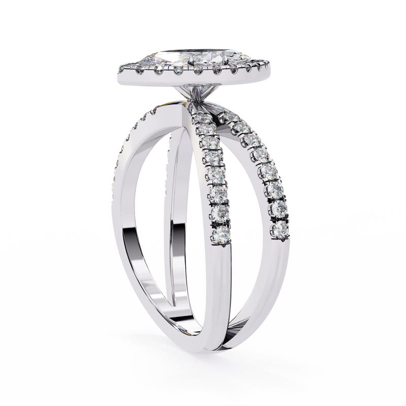 14k IGI certified marquise ring with E-F color VVS-VS clarity diamonds 93