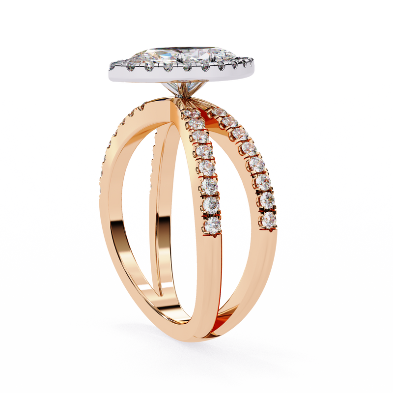14k IGI certified marquise ring with E-F color VVS-VS clarity diamonds 93