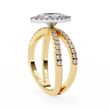 14k IGI certified marquise ring with E-F color VVS-VS clarity diamonds 93