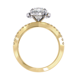 14k IGI certified cushion ring with E-F color VVS-VS clarity diamonds 95