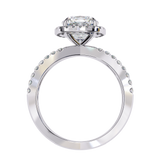 14K Lab Grown Diamond Cushion Halo Split Shank Engagement Ring, E-F Color, VVS-VS Clarity