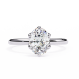14k IGI certified oval ring with E-F color VVS-VS clarity diamonds 96