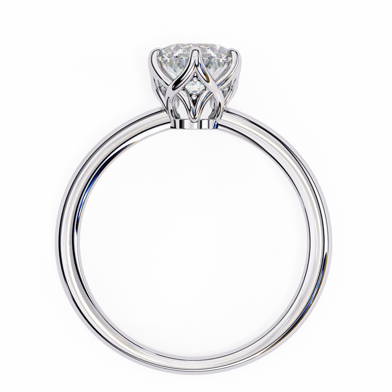 14k IGI certified oval ring with E-F color VVS-VS clarity diamonds 96