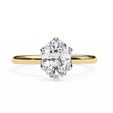 14k IGI certified oval ring with E-F color VVS-VS clarity diamonds 96
