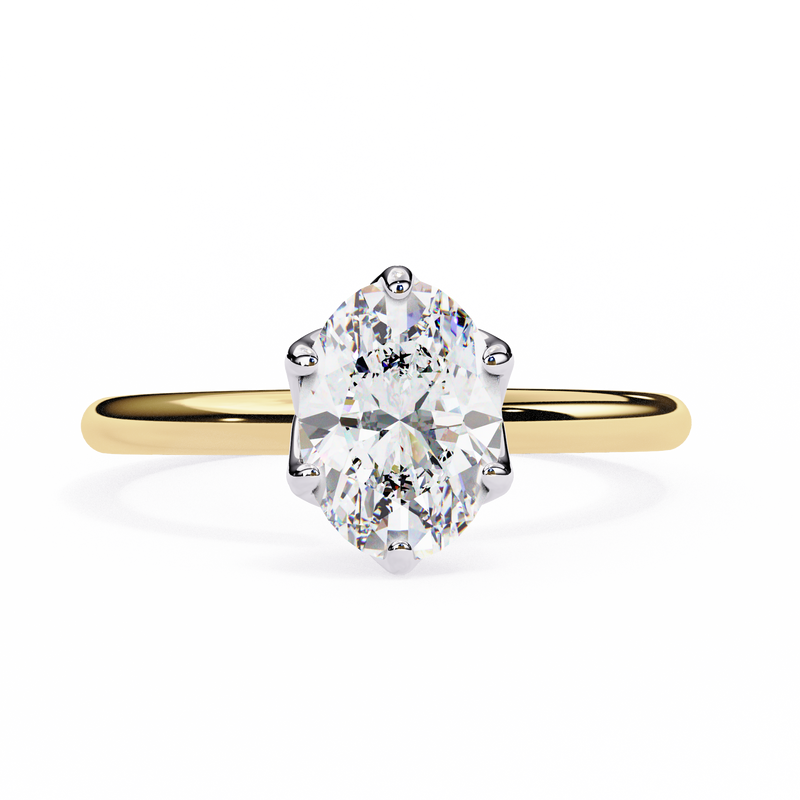 14k IGI certified oval ring with E-F color VVS-VS clarity diamonds 96