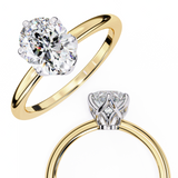 14k IGI certified oval ring with E-F color VVS-VS clarity diamonds 96