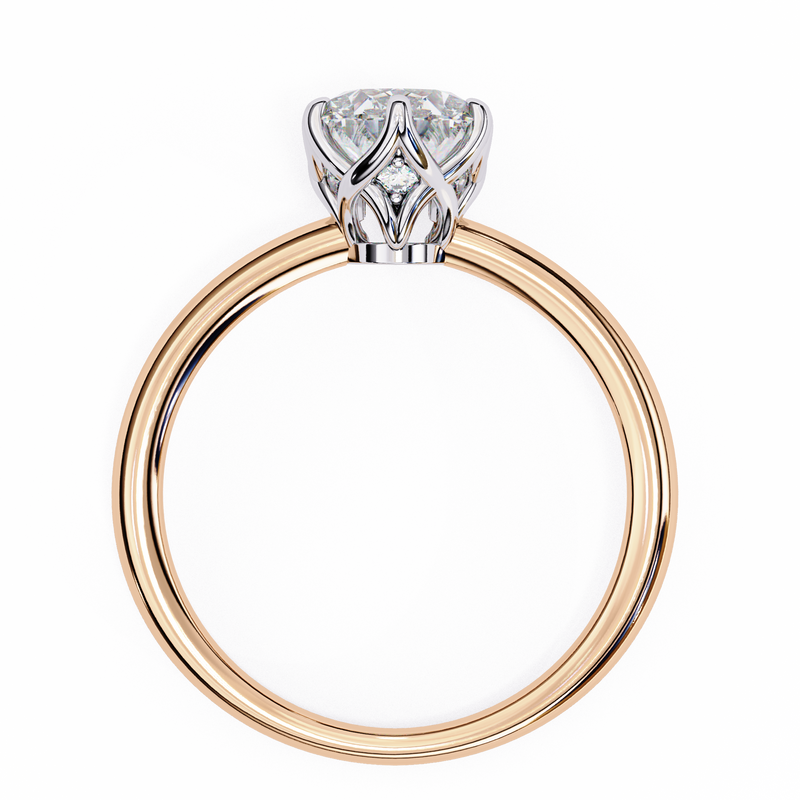 14k IGI certified oval ring with E-F color VVS-VS clarity diamonds 96