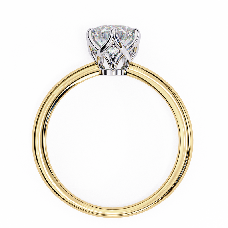14k IGI certified oval ring with E-F color VVS-VS clarity diamonds 96